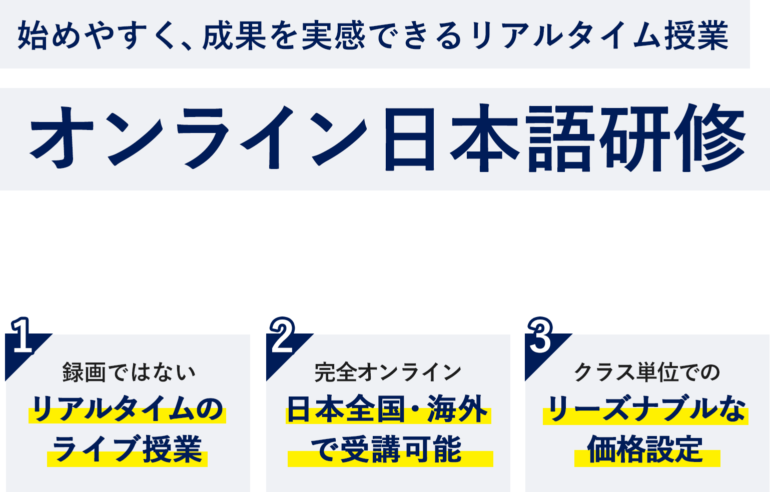 ベトナム人やフィリピン人、インドネシア人、カンボジア人、ミャンマー人等の外国人社員へのオンライン日本語研修を提供。東京や大阪、神奈川、千葉、埼玉、札幌、仙台、名古屋、愛知、福岡、沖縄など、どこに居ても質の高い日本語学習が可能です。